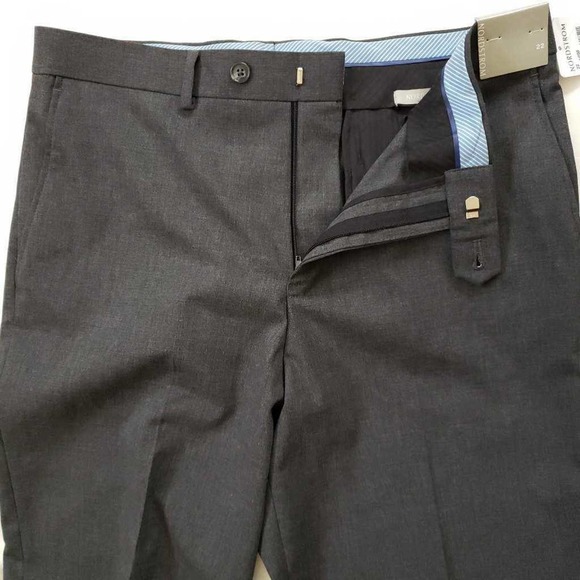 Nordstrom Big Boys Lucas Dress Pants Gray Classic Fit Pocket Stretch Trousers 22 - Picture 2 of 8